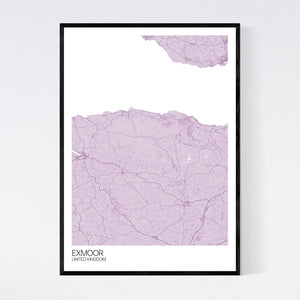 Exmoor Region Map Print