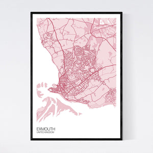Exmouth Town Map Print