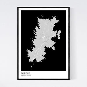 Fair Isle Island Map Print