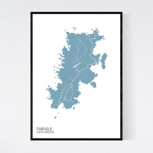 Fair Isle Island Map Print