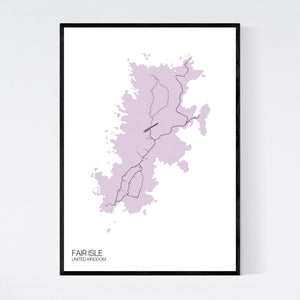 Fair Isle Island Map Print