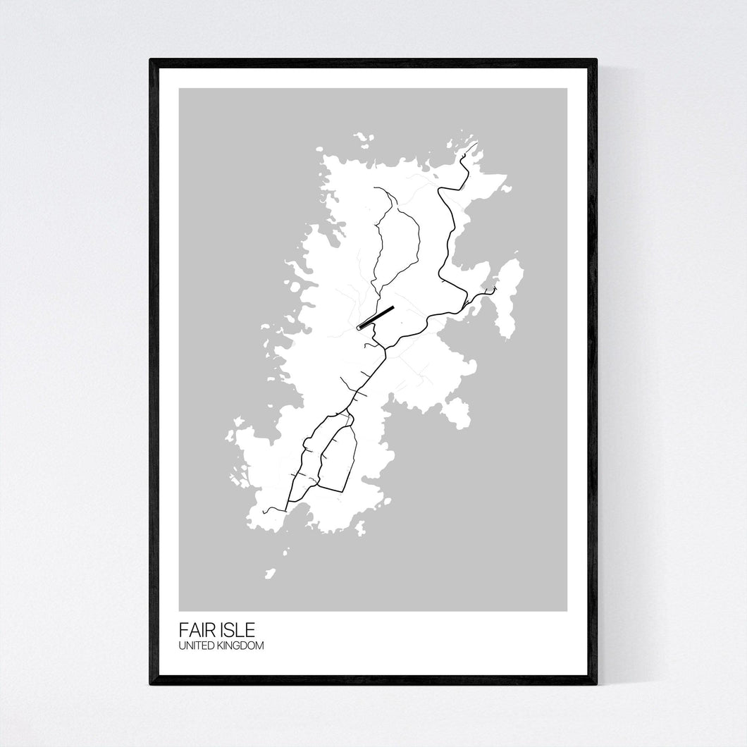 Fair Isle Island Map Print