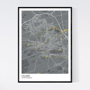 Falkirk City Map Print