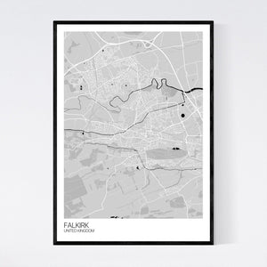Falkirk City Map Print