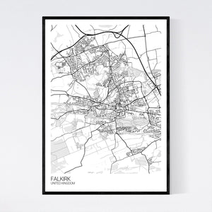 Falkirk City Map Print