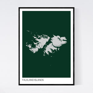 Falkland Islands Archipelago Map Print