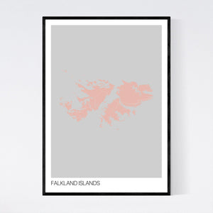Falkland Islands Island Map Print