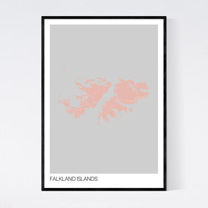 Falkland Islands Archipelago Map Print