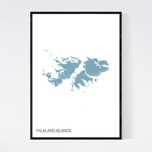 Falkland Islands Island Map Print