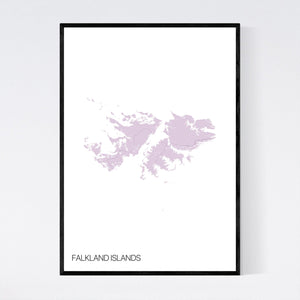 Falkland Islands Island Map Print