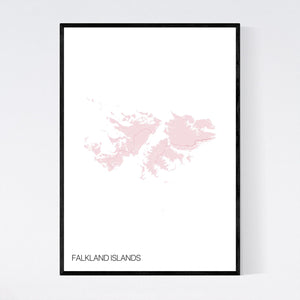 Falkland Islands Archipelago Map Print