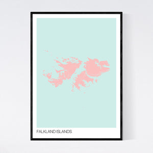 Falkland Islands Archipelago Map Print