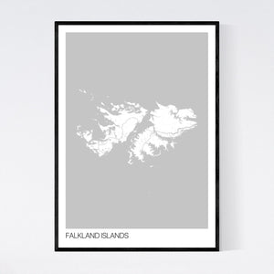 Falkland Islands Archipelago Map Print