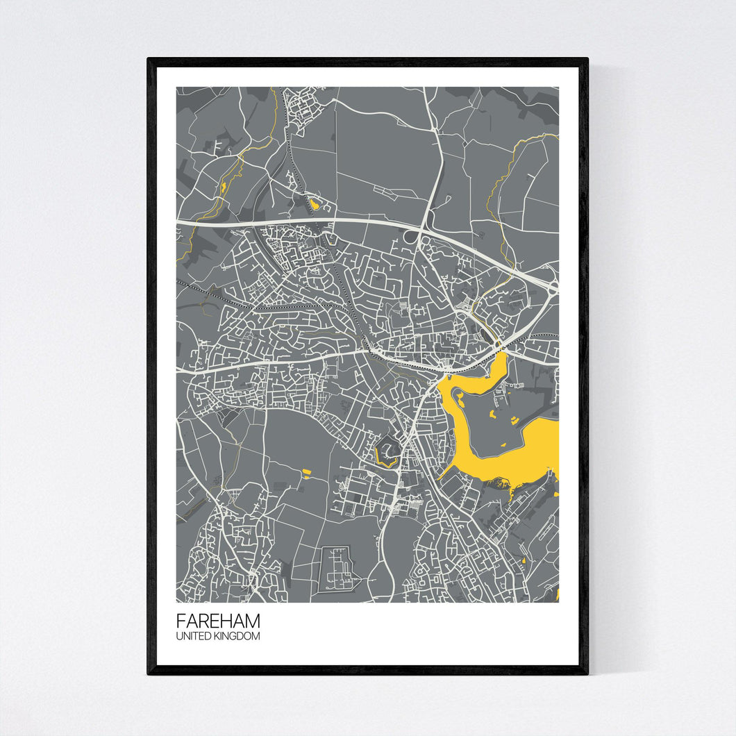 Fareham City Map Print