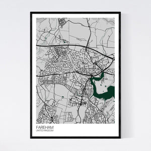 Fareham City Map Print