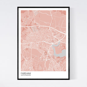 Fareham City Map Print