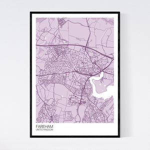 Fareham City Map Print