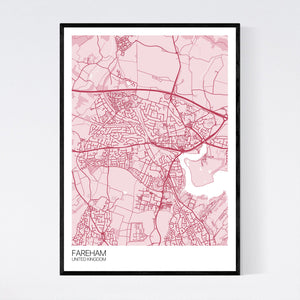 Fareham City Map Print