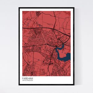 Fareham City Map Print