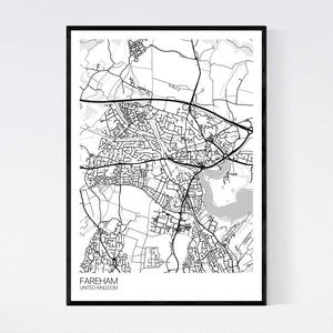 Fareham City Map Print