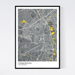Farnborough City Map Print