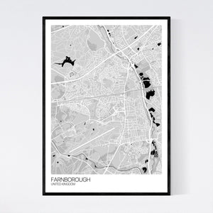 Farnborough City Map Print