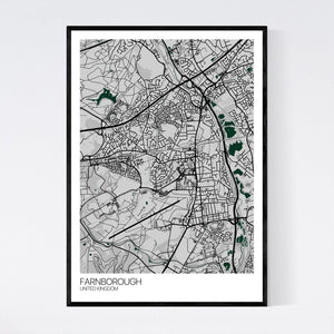 Farnborough City Map Print