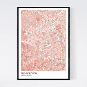 Farnborough City Map Print