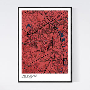 Farnborough City Map Print