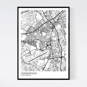 Farnborough City Map Print