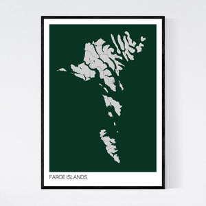 Faroe Islands Country Map Print