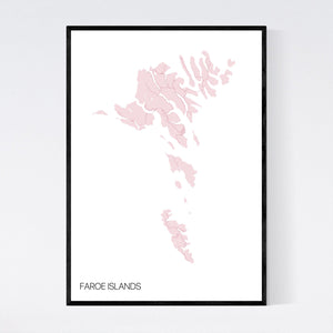 Faroe Islands Country Map Print