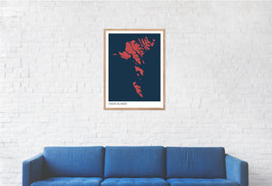 Map of Faroe Islands, 