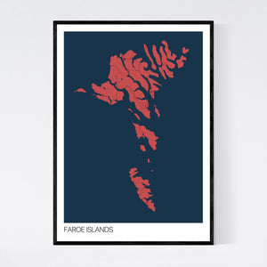 Map of Faroe Islands, 