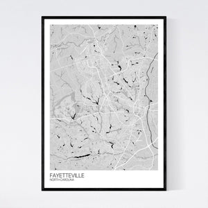 Fayetteville City Map Print