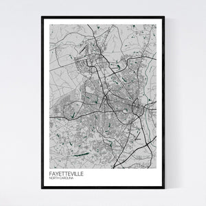 Fayetteville City Map Print