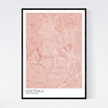Load image into Gallery viewer, Fayetteville City Map Print