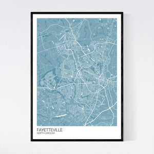 Fayetteville City Map Print
