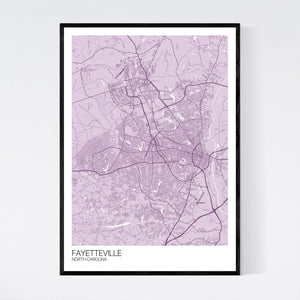 Fayetteville City Map Print