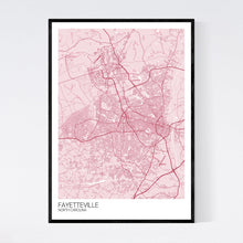 Load image into Gallery viewer, Fayetteville City Map Print