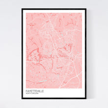 Load image into Gallery viewer, Fayetteville City Map Print