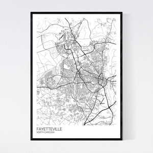 Fayetteville City Map Print