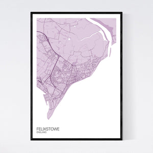 Felixstowe Town Map Print