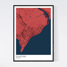 Load image into Gallery viewer, Felixstowe Town Map Print