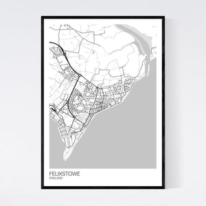 Felixstowe Town Map Print