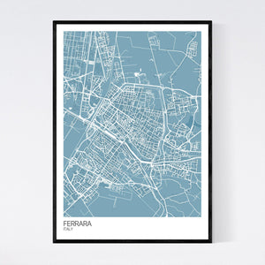 Map of Ferrara, Italy