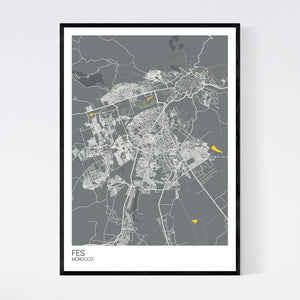 Fes City Map Print