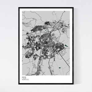 Map of Fes, Morocco