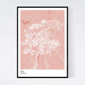Fes City Map Print