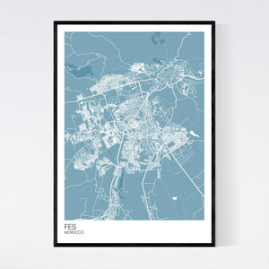 Fes City Map Print